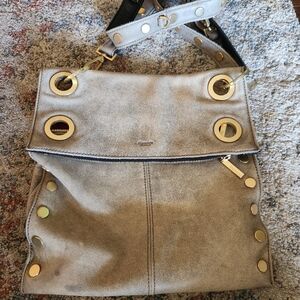 Hammitt Gray Shoulder Bag with Durable Design and Metal Accents